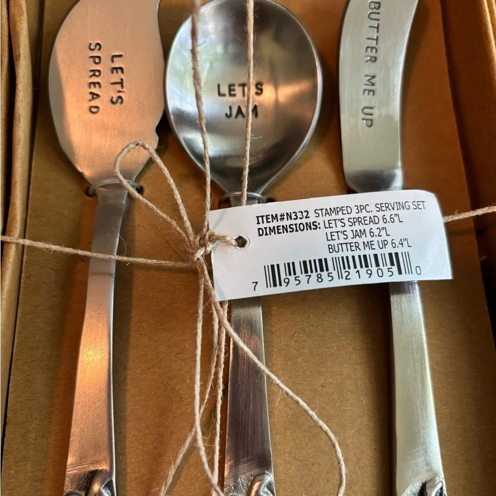 NIB Thirstystone Stamped 3pc Serving Set